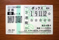 3回6日京都6レース的中
