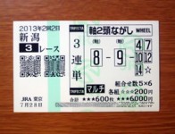 2回2日新潟3レース的中