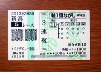 2回8日新潟5レース的中