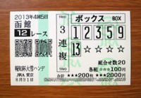 4回5日函館12レース的中