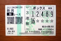 2回12日新潟9レース的中