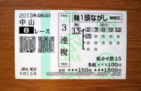 4回4日中山8レース的中