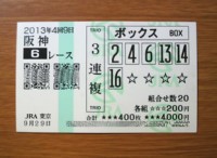 4回9日阪神6レース的中