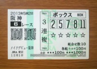 5回2日阪神6レース的中