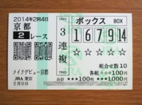 2014年2回4日京都2レース的中