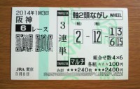2014年1回3日阪神6レース的中