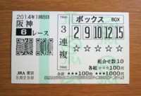 2014年1回8日阪神6レース的中