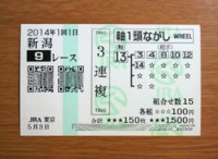 2014年1回1日新潟9レース的中