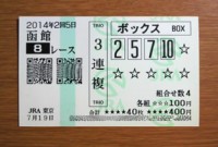2014年2回5日函館8レース的中/競馬予想無料