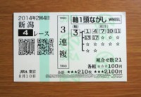 2014年2回4日新潟4レース的中