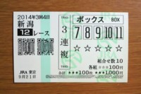 2014年3回4日新潟12レース的中/競馬予想無料