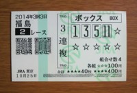2014年3回3日福島2レース的中/競馬予想無料