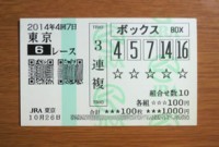 2014年4回7日東京6レース的中/競馬予想無料