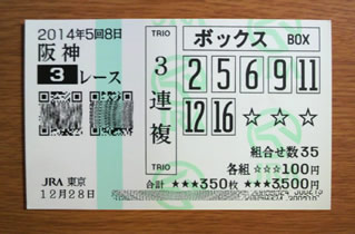 2014年5回8日阪神3レース的中/競馬予想無料