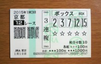 2015年1回3日京都12レース的中/競馬予想無料