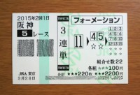2015年2回1日阪神5レース的中/競馬予想無料