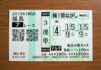 2015年1回5日福島7レース的中/競馬予想無料