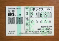 2015年2回4日阪神12レース的中/競馬予想無料
