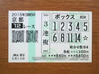 2015年3回6日京都12レース的中/競馬予想無料