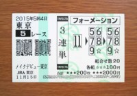 2015年5回4日東京5レース的中/競馬予想無料