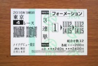 2016年1回6日東京4レース的中/競馬予想無料