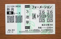 2016年1回3日新潟6レース的中/競馬予想無料