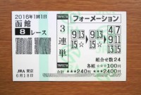 2016年1回1日函館８レース的中/競馬予想無料