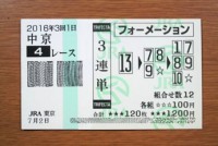 2016年3回1日中京4レース的中/競馬予想無料