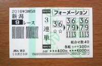 2016年3回5日新潟9レース的中/競馬予想無料