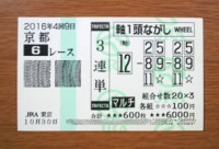 2016年4回9日京都6レース的中/競馬予想無料