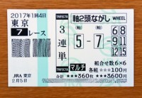 2017年1回4日東京7レース的中/競馬予想無料プロ