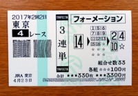2017年2回2日東京4レース的中/競馬予想無料