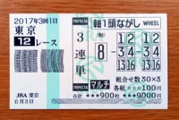 2017年3回1日東京12レース的中/競馬予想無料