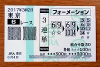 2017年3回2日東京6レース的中/競馬予想無料
