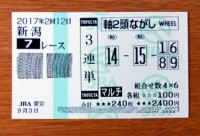 2017年2回12日新潟7レース的中/競馬予想無料