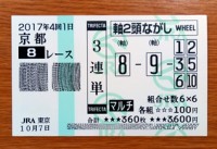 2017年4回1日京都8レース的中/競馬予想無料