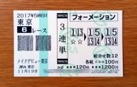 2017年5回6日東京6レース的中/競馬予想無料
