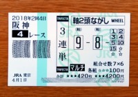 2018年2回4日阪神4レース的中/競馬予想無料
