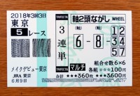 2018年3回3日東京5レース的中/競馬予想無料
