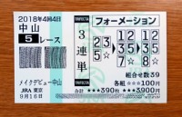 2018年4回4日中山5レース的中/競馬予想無料