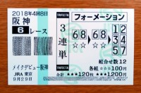 2018年4回8日阪神6レース的中/競馬予想無料