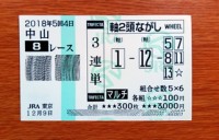 2018年5回4日中山8レース的中/競馬予想無料