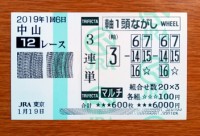 2019年1回6日中山12レース的中/競馬予想無料